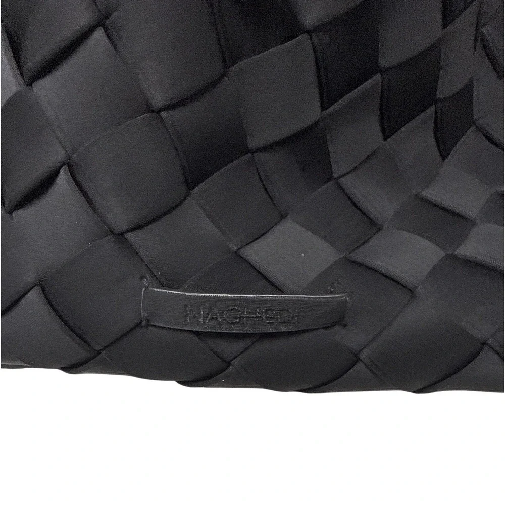 Naghedi Tangier Medium Tote Women Black Woven Neoprene Luxury Handbag St barths